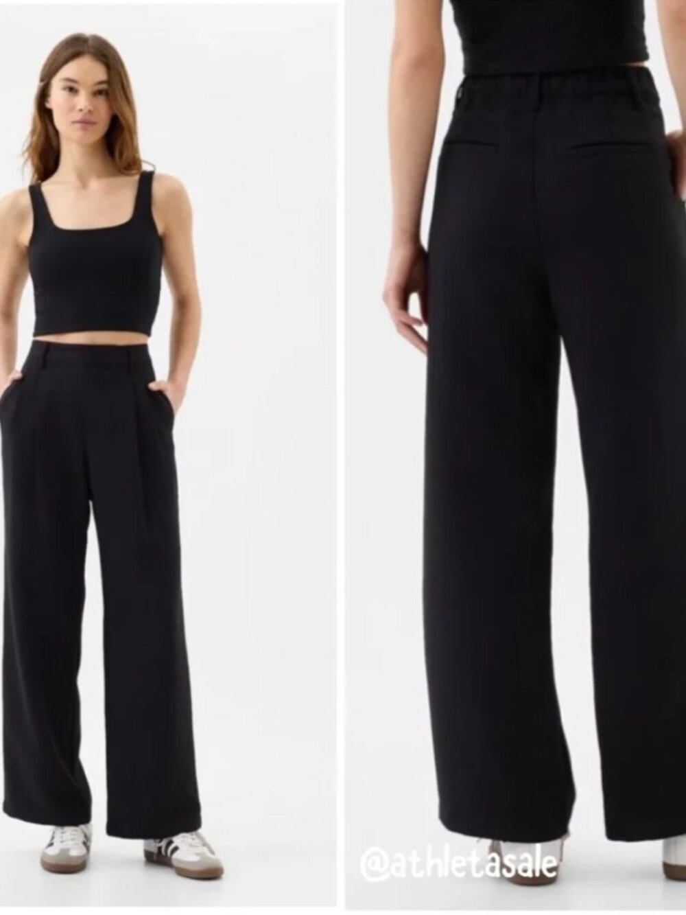 NWT GAP Women's Black Wide-Leg Easy Trousers (12)